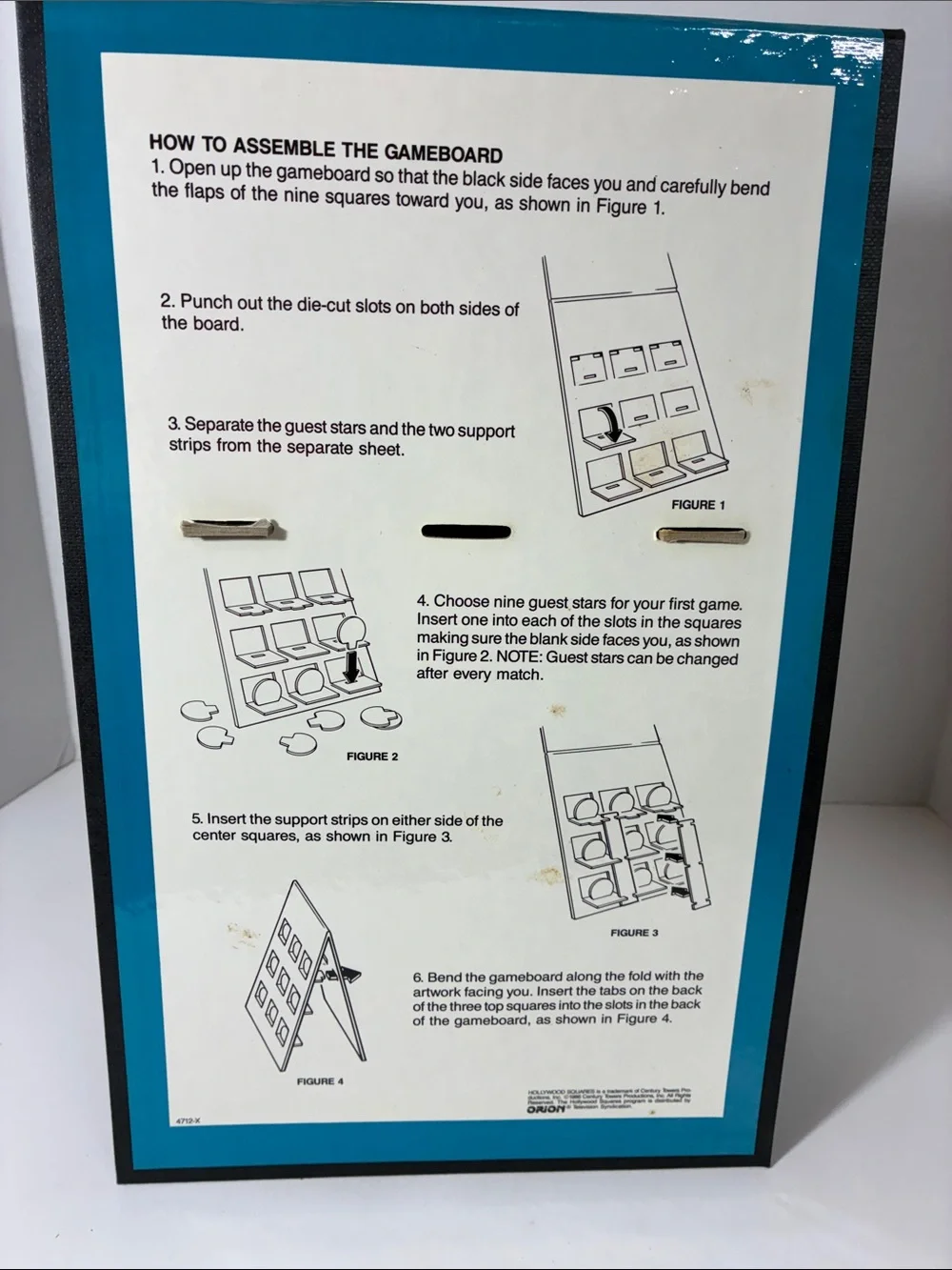 1986 HOLLYWOOD SQUARES BOARD GAME